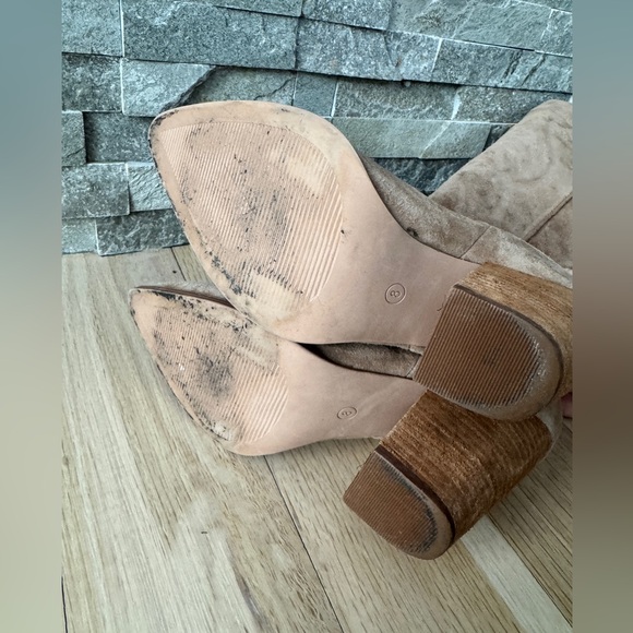 Steve Madden Lasso Pointed Toe Chunky Heel Knee-high Brown Cowboy Boots 8 - Picture 15 of 15